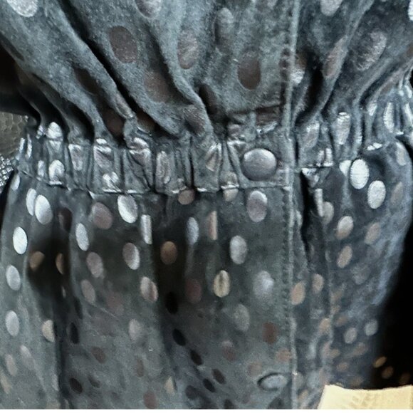 Black Polka Dot Peplum Jacket Size Small Vintage 80s 90s - Picture 5 of 8